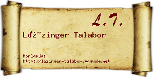 Lézinger Talabor névjegykártya